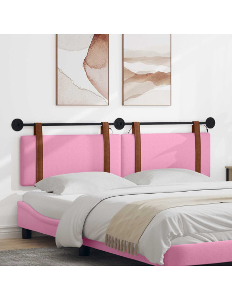 Testiera sospesa Con luce LED Rosa PU Antico