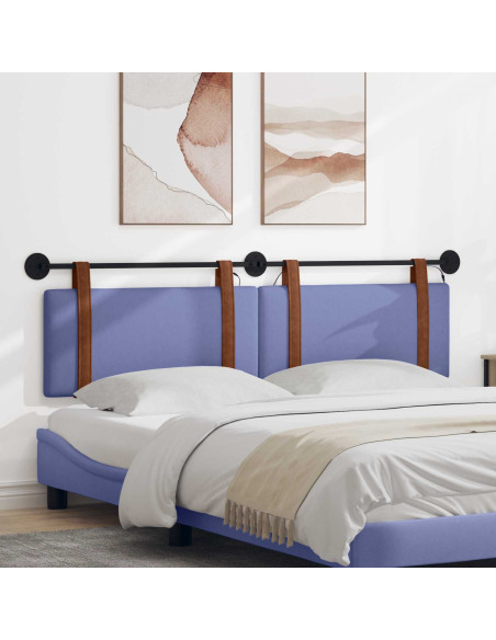 Testiera sospesa Con luce LED Blu jeans PU Antico
