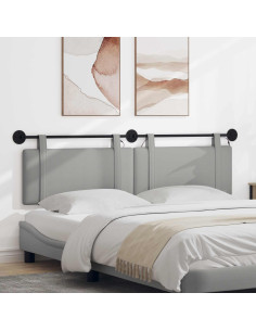 Testiera sospesa Con luce LED Grigio Nuvola Tessuto