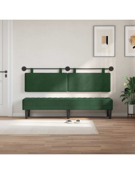 Testiera sospesa Con luce LED Verde Giungla Tessuto in Cords