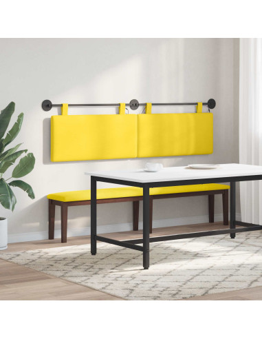 Testiera sospesa Con luce LED Giallo Chiaro Tessuto in Cords