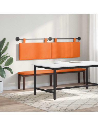 Testiera sospesa Con luce LED Arancione Tessuto in Cords