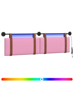 Testiera sospesa Con luce LED Rosa PU Antico 2