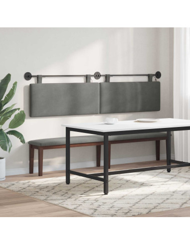 Testiera sospesa Con luce LED Grigio Scuro Tessuto in Cords