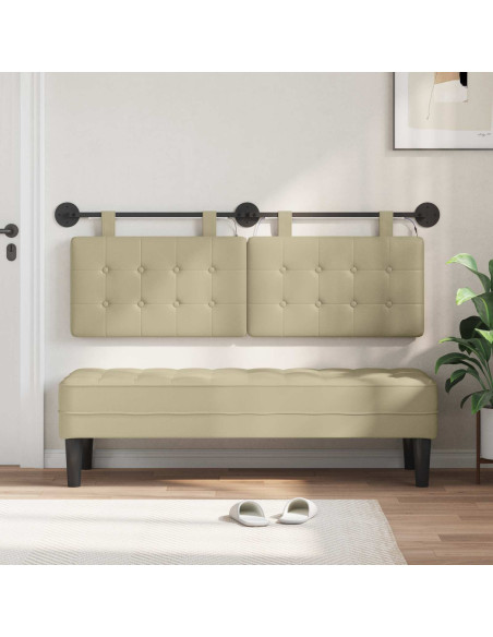 Testiera sospesa Con luce LED Crema Similpelle