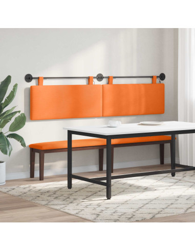 Testiera sospesa Con luce LED Arancione Tessuto in Cords
