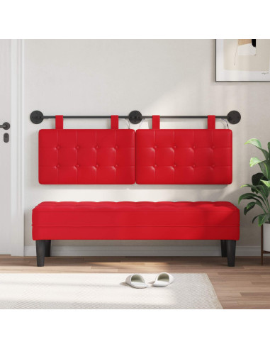 Testiera sospesa Con luce LED Rosso Similpelle