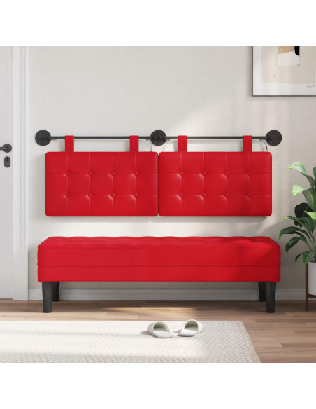 Testiera sospesa Con luce LED Rosso Similpelle
