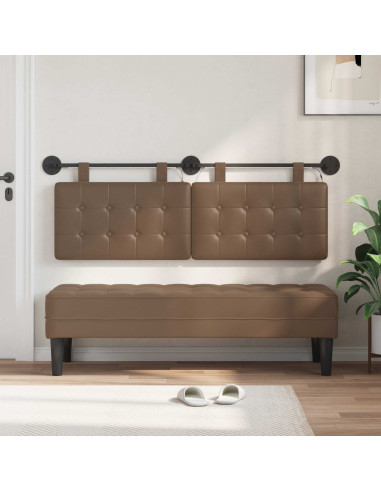Testiera sospesa Con luce LED Cappuccino Similpelle