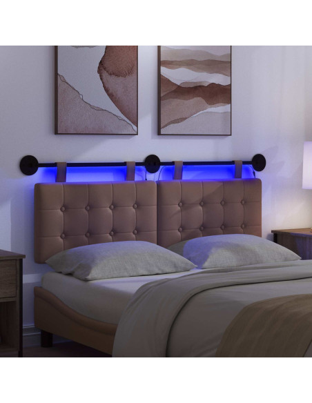 Testiera sospesa Con luce LED Cappuccino Similpelle