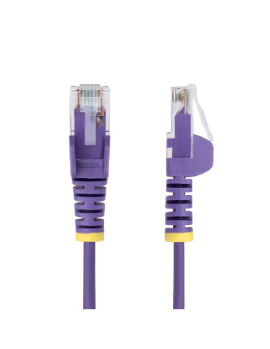 StarTech.com Cavo Ethernet CAT6 Viola da 3m Patch UTP con Plug RJ45 Antigroviglio e Rilievi di Trazione, Cavo Lan Slim in Rame P