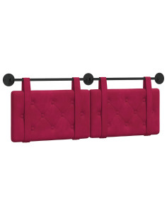 Testata appesa Rosso Vino 130 x 55 x 5 cm Velluto 2