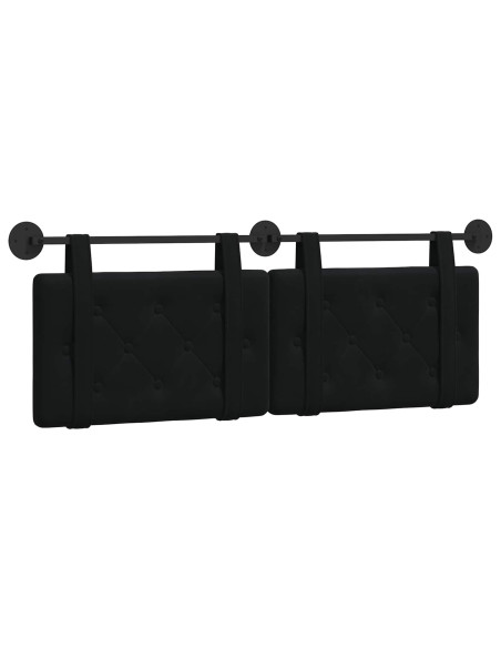 Testata appesa Montaggio a parete Nero 130 x 55 x 5 cm Velluto