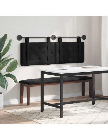 Testata appesa Montaggio a parete Nero 130 x 55 x 5 cm Velluto