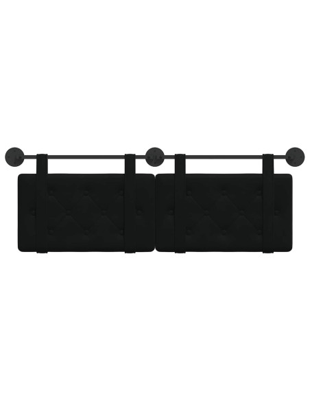 Testata appesa Montaggio a parete Nero 130 x 55 x 5 cm Velluto