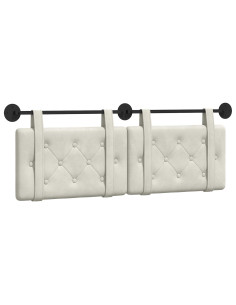 Testata appesa Montaggio a parete Crema 130 x 55 x 5 cm Velluto 2