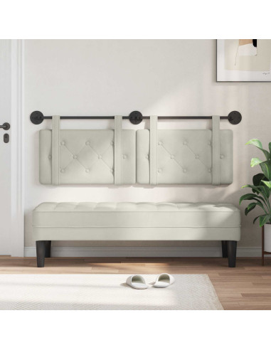 Testata appesa Montaggio a parete Crema 130 x 55 x 5 cm Velluto