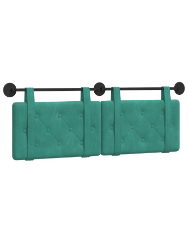 Testata appesa Turchese 130 x 55 x 5 cm Velluto