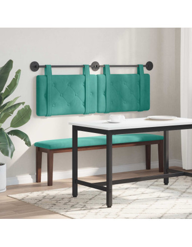 Testata appesa Turchese 130 x 55 x 5 cm Velluto
