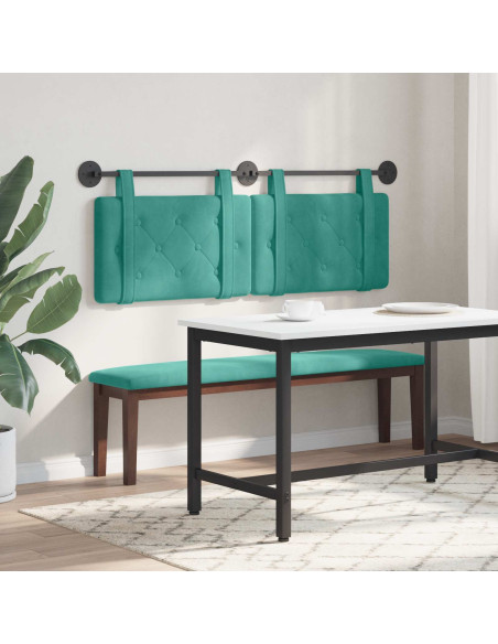 Testata appesa Turchese 130 x 55 x 5 cm Velluto