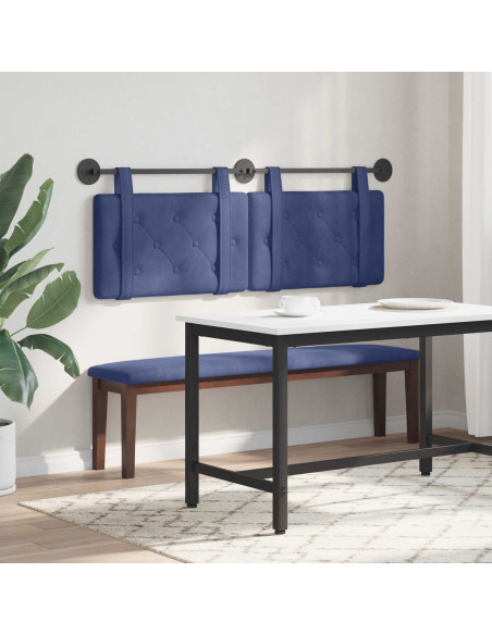 Testata appesa Blu Polizia 130 x 55 x 5 cm Velluto