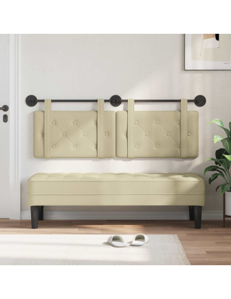 Testata appesa Crema 130 x 55 x 5 cm Pelle Sintetica