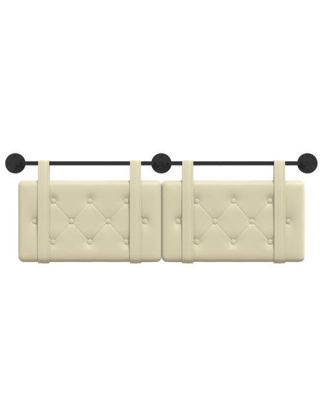 Testata appesa Crema 130 x 55 x 5 cm Pelle Sintetica