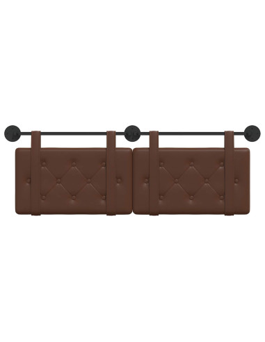 Testata appesa Marrone 130 x 55 x 5 cm Pelle Sintetica