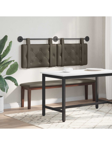 Testata appesa Grigio 130 x 55 x 5 cm Pelle Sintetica