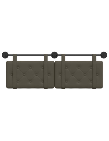 Testata appesa Grigio 130 x 55 x 5 cm Pelle Sintetica