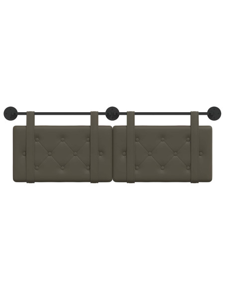 Testata appesa Grigio 130 x 55 x 5 cm Pelle Sintetica
