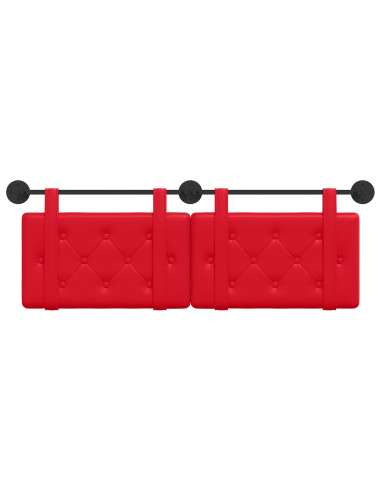 Testata appesa Rosso 130 x 55 x 5 cm Pelle Sintetica