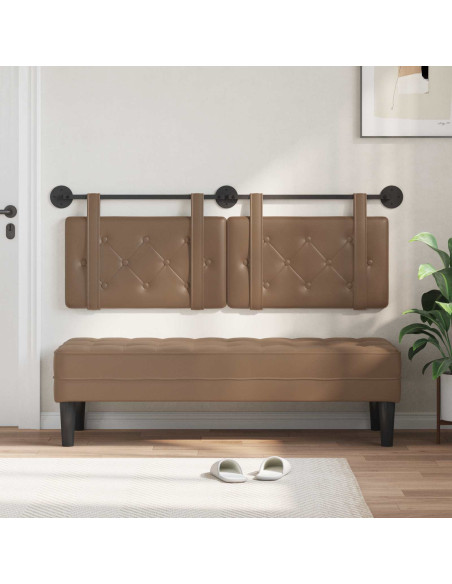 Testata appesa Cappuccino 130 x 55 x 5 cm Pelle Sintetica