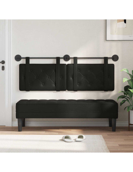 Testata appesa Nero 130 x 55 x 5 cm Pelle Sintetica