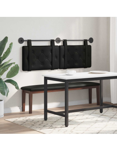 Testata appesa Nero 130 x 55 x 5 cm Pelle Sintetica