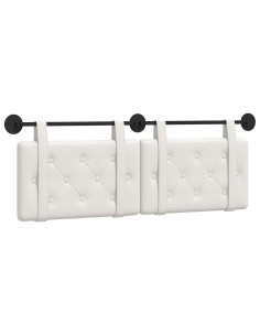 Testata appesa Bianco 130 x 55 x 5 cm Pelle Sintetica 2
