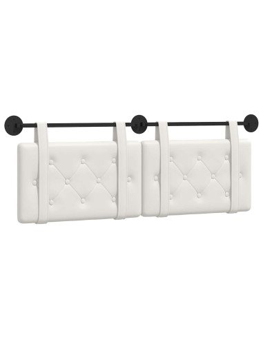 Testata appesa Bianco 130 x 55 x 5 cm Pelle Sintetica