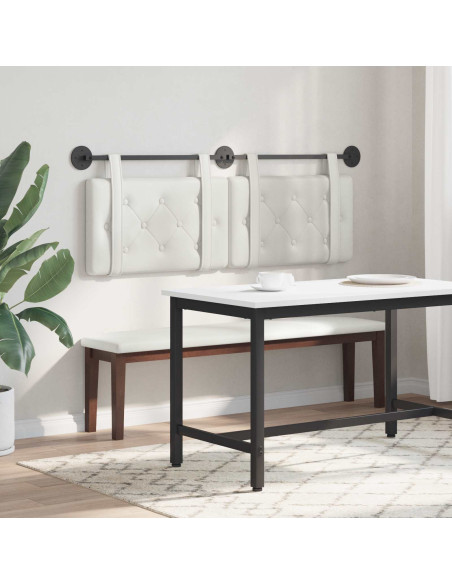 Testata appesa Bianco 130 x 55 x 5 cm Pelle Sintetica