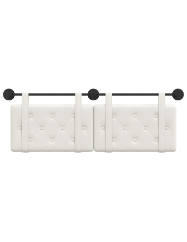 Testata appesa Bianco 130 x 55 x 5 cm Pelle Sintetica