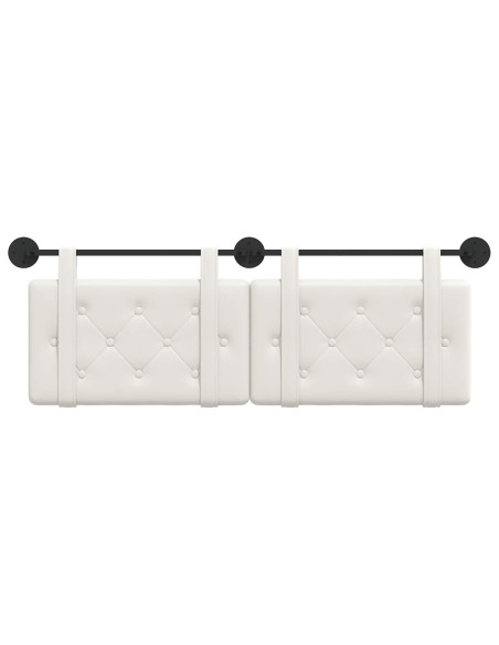 Testata appesa Bianco 130 x 55 x 5 cm Pelle Sintetica