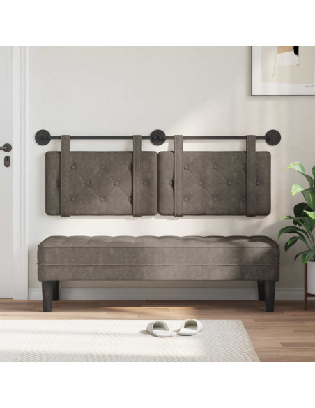 Testata appesa Grigio 130 x 55 x 5 cm PU Antico