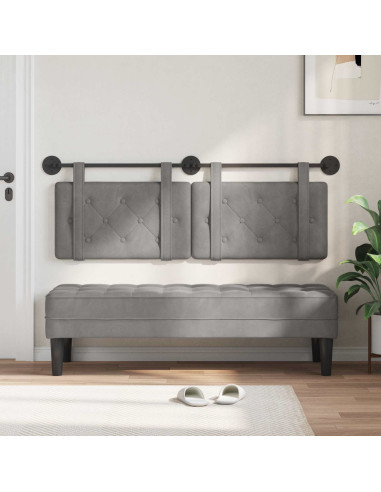 Testata appesa Grigio chiaro 150 x 55 x 5 cm Velluto