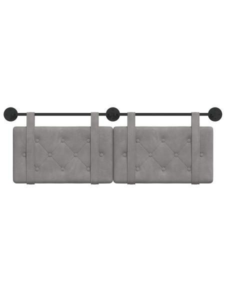 Testata appesa Grigio chiaro 150 x 55 x 5 cm Velluto