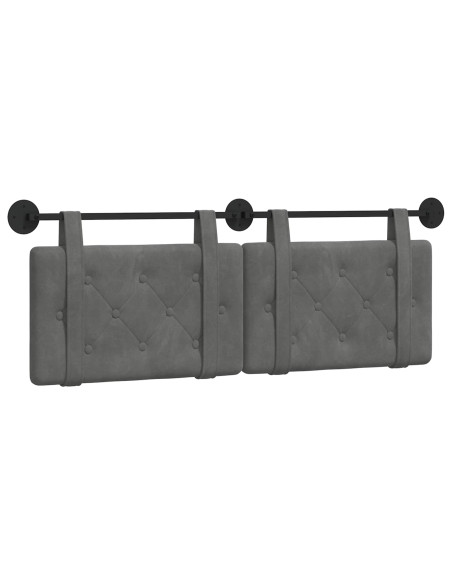 Testata appesa Grigio scuro 150 x 55 x 5 cm Velluto