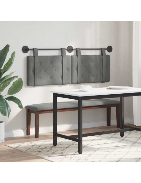 Testata appesa Grigio scuro 150 x 55 x 5 cm Velluto