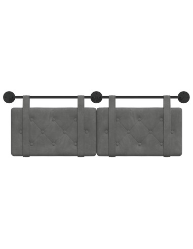 Testata appesa Grigio scuro 150 x 55 x 5 cm Velluto