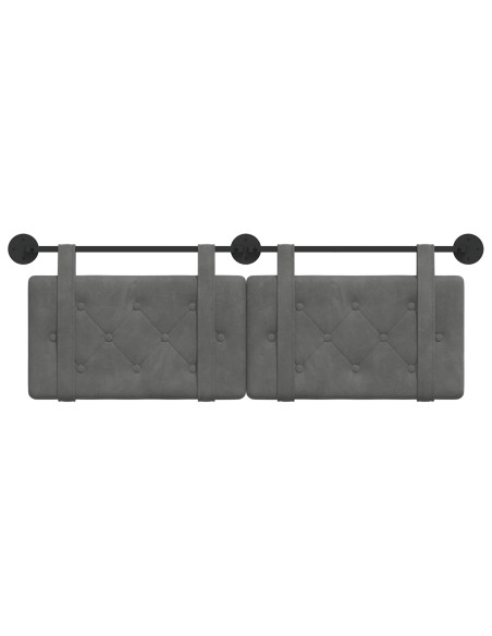 Testata appesa Grigio scuro 150 x 55 x 5 cm Velluto