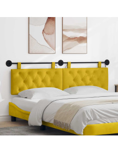 Testiera sospesa Con luce LED Giallo Velluto