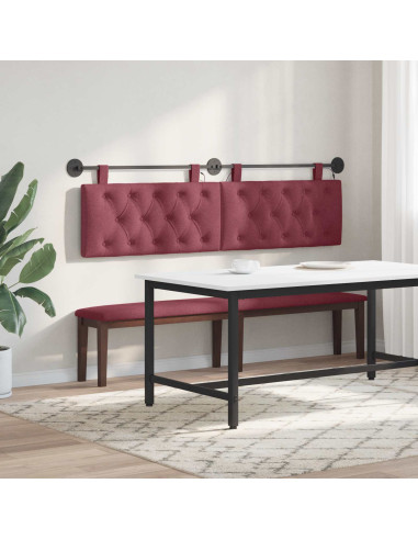 Testiera sospesa Con luce LED Rosso Vino Tessuto