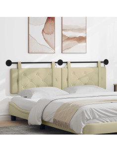 Testiera sospesa Con luce LED Crema Similpelle